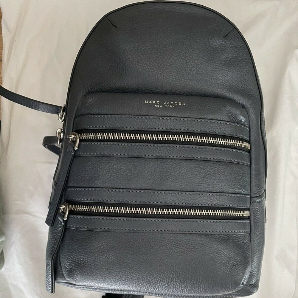 Marc Jacobs - Women's SMALL Leather Biker Backpack in STORM GRAY